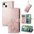 Mobigear Clover iPhone 15 Capa livro Carteira - Rosa dourado