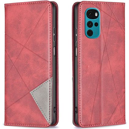 Mobigear Rhombus Slim Motorola Moto G22 Plånboksfodral - Röd