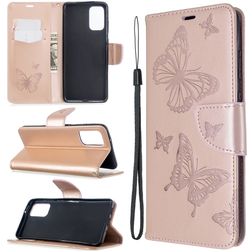 Mobigear Butterfly Samsung Galaxy S20 Plus Lompakkokotelo + Setelitasku - Ruusukulta