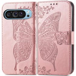 Mobigear Butterfly Google Pixel 10 Pro XL Capa livro Carteira - Rosa dourado