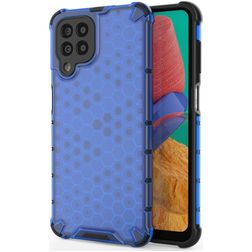 Mobigear Honeycomb Samsung Galaxy M33 Funda Plástico rígido Carcasa Antigolpes - Azul
