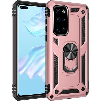 Mobigear Armor Ring Huawei P40 Hardcase Back cover Antiurto con anello - Oro rosa