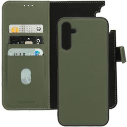 Mobiparts Samsung Galaxy A14 Aito nahka 2-in-1-lompakkokotelo irrotettavalla kuorella + Setelitasku - Vihreä
