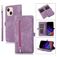 Mobigear Zipper iPhone 14 Plus Lompakkokotelo + Setelitasku - Violetti