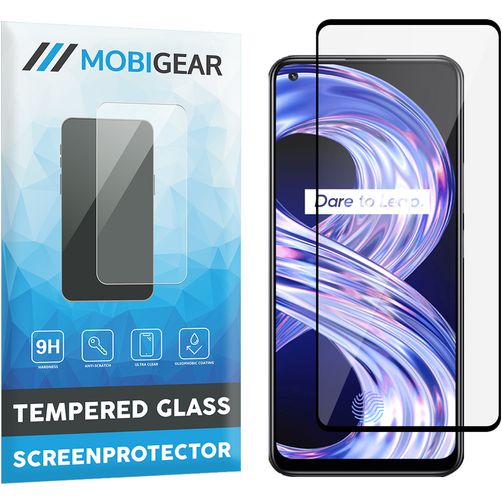 Mobigear Premium Realme 8 Glas Skærmbeskytter - Case Friendly - Sort
