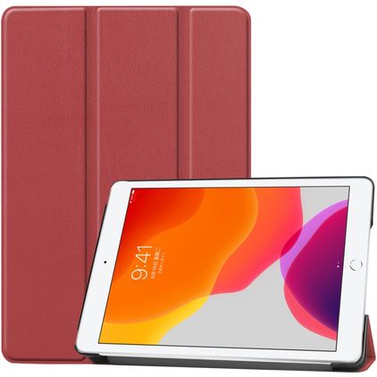 Mobigear Tri-Fold iPad 7 (2019) Lompakkokotelo - Viininpunainen