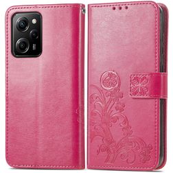 Mobigear Clover POCO X5 Pro Plånboksfodral med sedelfack - Magenta