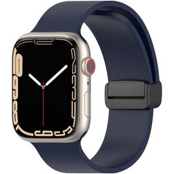 Mobigear Sport Mag Silikon Apple Watch Armband Magnetlås - 42/41/40/38 mm - Marinblå