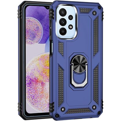 Mobigear Armor Ring Samsung Galaxy A23 Hardcase Back cover Antiurto con anello - Blu