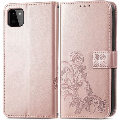 Mobigear Clover Samsung Galaxy A22 5G Wallet case - Rose Gold