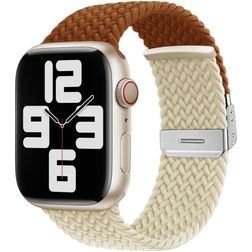 Mobigear Braided Dual Nylon Apple Watch Cinturino Chiusura deployante - 49/46/45/44 mm - Marrone / Galassia