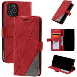 Mobigear Rhombus iPhone 12 Pro Plånboksfodral med sedelfack - Röd