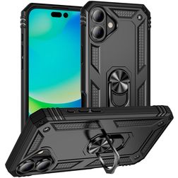 Mobigear Armor Ring iPhone 17 Hard Case Back cover Shockproof with Ring Holder - Black