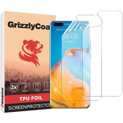 GrizzlyCoat Huawei P40 Pro Plus Hydrogelová fólie TPU Ochrana displeje - kompatibilní s pouzdry + Instalační rámeček (2 ks)