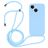 Mobigear Lanyard iPhone 15 Silicone Case with lanyard - Blue