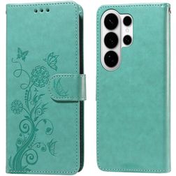 Mobigear Flowers Samsung Galaxy S26 Ultra Cover a libro portafoglio - Verde