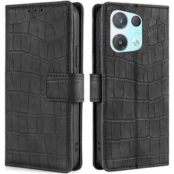 Mobigear Croco OPPO Reno 8 Pro 5G Plånboksfodral med sedelfack - Svart