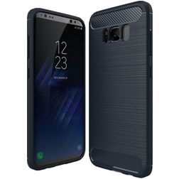 Mobigear Brushed Slim Samsung Galaxy S8 TPU flexível Capa traseira - Azul escuro