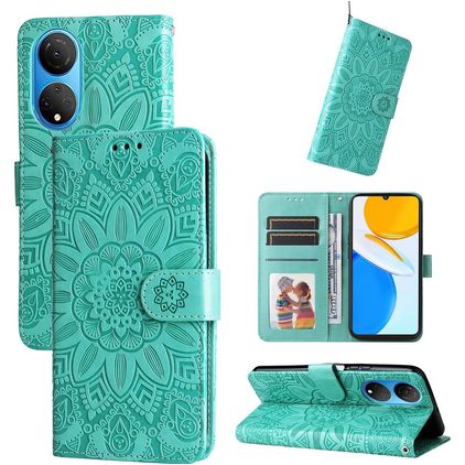 Mobigear Sunflower HONOR X7 Plånboksfodral med sedelfack - Grön