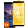 Mobigear Premium Nokia 3.1 Plus Panssarilasi Näytönsuoja - Suojakuoren kanssa yhteensopiva - Musta (3 kpl)