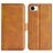 Mobigear Slim Magnet iPhone 16e Pungetui med Seddelrum - Cognac