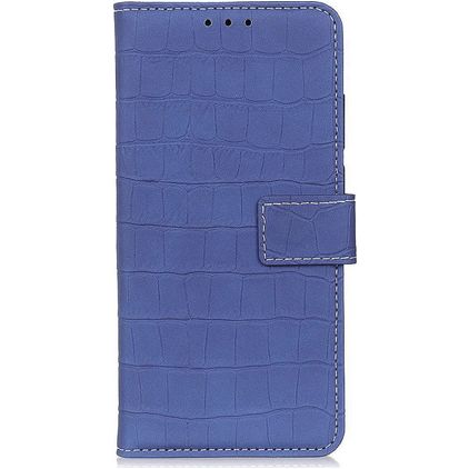 Mobigear Croco Samsung Galaxy A52s 5G Plånboksfodral med sedelfack - Blå