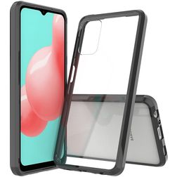 Mobigear Crystal Samsung Galaxy A32 5G Hårdt Bagsidecover - Gennemsigtig / Sort