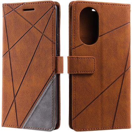 Mobigear Rhombus OPPO Reno 8T 4G Funda tipo libro Cartera - Marrón