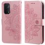 Mobigear Flowers OPPO A74 5G Pungetui med Seddelrum - Rosaguld