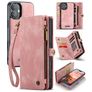 CaseMe 008 iPhone 16 Funda tipo libro 2 en 1 con carcasa extraíble Cartera - Rosa