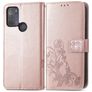 Mobigear Clover Motorola Moto G50 Capa livro Carteira - Rosa dourado