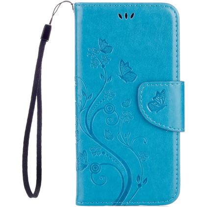Mobigear Flowers Samsung Galaxy A5 (2017) Wallet case - Turquoise