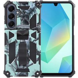 Mobigear Armor Stand Samsung Galaxy A16 Hårdt Bagsidecover Stødsikkert med Stander - Grøn