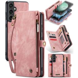 CaseMe 008 Samsung Galaxy S23 FE Funda tipo libro 2 en 1 con carcasa extraíble Cartera - Rosa