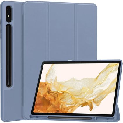 Mobigear Tri-Fold Gel Samsung Galaxy Tab S9 Plus TPU / Cuero sintético Funda tipo libro + Portalápices - Morado