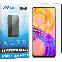 Mobigear Premium Realme 8 Tempered Glass Screen Protector - Case Friendly - Black