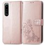 Mobigear clover Sony Xperia 5 IV Capa livro Carteira - Rosa dourado