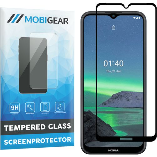 Mobigear Premium Nokia 1.4 Glas Skærmbeskytter - Case Friendly - Sort