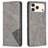 Mobigear Rhombus Slim iPhone 18 Pro Max Funda tipo libro - Gris