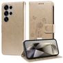 Mobigear Flowers Samsung Galaxy S25 Ultra Wallet case - Gold