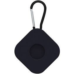 Mobigear Square Key Apple AirTag Fodral Flexibel Silikon Nyckelring - Svart
