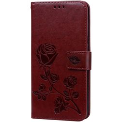 Mobigear Roses Samsung Galaxy A10 Plånboksfodral med sedelfack - Brun
