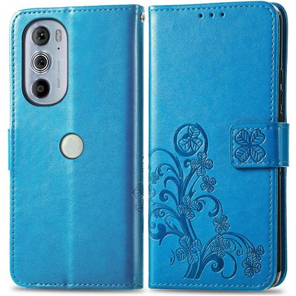 Mobigear Clover Motorola Edge 30 Pro Cover a libro portafoglio - Blu
