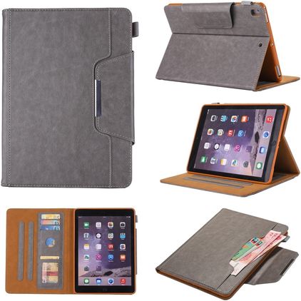 Mobigear Luxury iPad 8 (2020) Plånboksfodral + Pennhållare - Grå