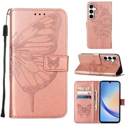 Mobigear Butterfly Samsung Galaxy A35 Wallet case - Rose Gold