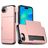Mobigear Card iPhone 16e Funda Plástico rígido Carcasa Antigolpes con tarjetero - Oro rosa