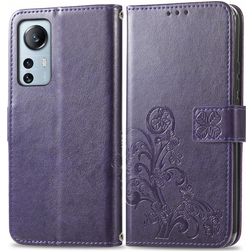 Mobigear Clover Xiaomi 12 Lite Pungetui med Seddelrum - Lilla