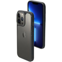 Mobiparts Rugged Clear iPhone 13 Pro Hårdt Bagsidecover Stødsikkert - Gennemsigtig / Sort