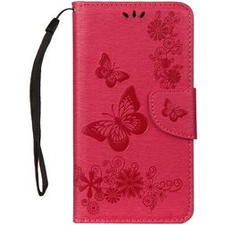 Mobigear Butterfly Samsung Galaxy A8 (2018) Etui z klapką typu portfel - Czerwony