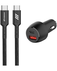 Mobigear Essentials Dual USB / USB-C Billaddare USB-C 1 m Power Delivery 48W - Svart